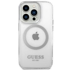 Guess GUHMP14XHTRMS hard silikonové pouzdro iPhone 14 PRO MAX 6.7" silver Metal Outline Magsafe