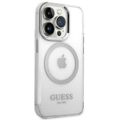Guess GUHMP14LHTRMS hard silikonové pouzdro iPhone 14 PRO 6.1" silver Metal Outline Magsafe