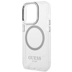 Guess GUHMP14LHTRMS hard silikonové pouzdro iPhone 14 PRO 6.1" silver Metal Outline Magsafe