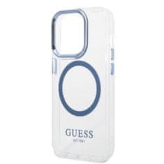 Guess GUHMP14XHTRMB hard silikonové pouzdro iPhone 14 PRO MAX 6.7" blue Metal Outline Magsafe