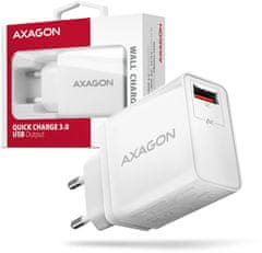 AXAGON ACU-QC19, QUICK nabíječka do sítě, 1x port QC3.0/AFC/FCP/SMART, 19W, bílá