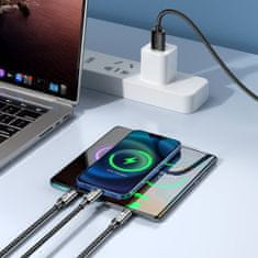 Joyroom 3in1 kabel USB - USB-C / Lightning / micro USB 3.5A 1.2m, modrý