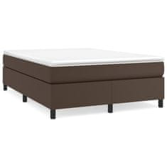 Greatstore Box spring postel hnědá 140 x 200 cm umělá kůže