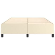 Greatstore Box spring postel krémová 140 x 200 cm umělá kůže