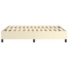 Greatstore Box spring postel krémová 140 x 190 cm umělá kůže