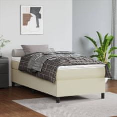 Greatstore Box spring postel krémová 80 x 200 cm umělá kůže