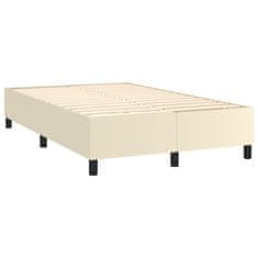 Greatstore Box spring postel krémová 120 x 200 cm umělá kůže