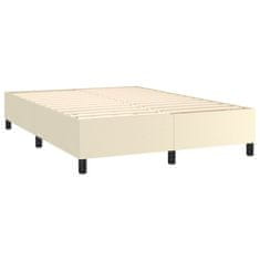 Greatstore Box spring postel krémová 140 x 200 cm umělá kůže