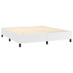 Vidaxl Box spring postel bílá 160 x 200 cm umělá kůže