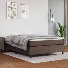 Greatstore Box spring postel hnědá 140 x 200 cm umělá kůže