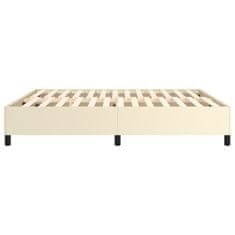 Greatstore Box spring postel krémová 160 x 200 cm umělá kůže