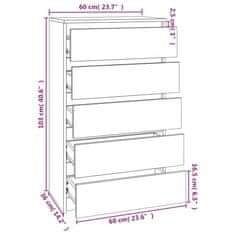 Petromila Zásuvková skříňka betonově šedá 60x36x103 cm kompozitní dřevo