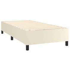 Greatstore Box spring postel s matrací krémová 90x190 cm umělá kůže