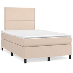 shumee Box spring postel matrace a LED cappuccino 120x190cm umělá kůže