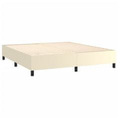 Greatstore Box spring postel s matrací krémová 160x200 cm umělá kůže