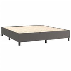 Greatstore Box spring postel s matrací šedá 180x200 cm umělá kůže