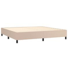 Greatstore Box spring postel matrace a LED cappuccino 200x200cm umělá kůže