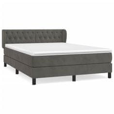 Greatstore Box spring postel s matrací tmavě šedý 140 x 190 cm samet