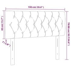 Greatstore Čelo postele s LED tmavě šedé 100 x 7 x 78/88 cm samet