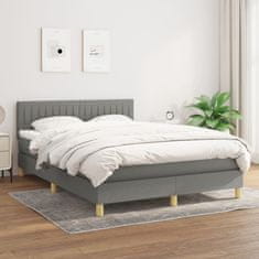 Greatstore Box spring postel s matrací tmavě šedá 140x200 cm textil