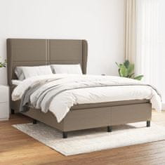 Greatstore Box spring postel s matrací taupe 140x190 cm textil