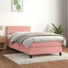 Petromila Box spring postel s matrací růžová 100x200 cm samet