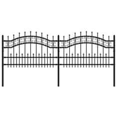 Greatstore Zahradní plot s hroty černý 115 cm práškově lakovaná ocel