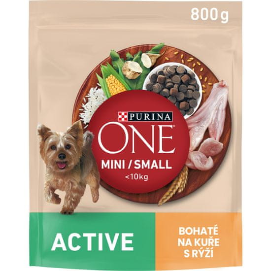 Purina ONE ACTIVE dog kuře 8×800 g