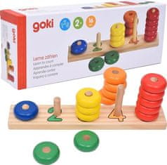 Goki  Třídící hra Naučte se počítat s dřevěnými kroužky