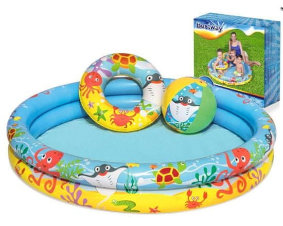 Bestway Bestway nafukovací dětský bazén 122x20 cm + kolo a míč zdarma