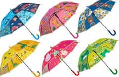 Teddies  Deštník vystřelovací 66cm kov/plast mix barev v sáčku