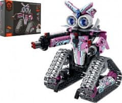 Teddies  Robot RC skládací plast 15x23cm 2,4GHz na baterie se světlem, zvukem růžový v krabici 31x23x7cm