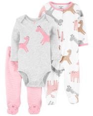 Carter's Set 3dílný overal na druky, polodupačky, body dl. rukáv Giraffe dívka LBB PRE, vel. 46