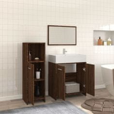 Greatstore 3dílný set koupelnového nábytku hnědý dub kompozitní dřevo