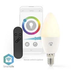 Nedis Chytrá žárovka SmartLife svíčka, Wi-Fi, E14, 470 lm, 4.9 W, RGB / Teplá - studená bílá