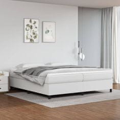 Vidaxl Box spring postel bílá 200 x 200 cm umělá kůže