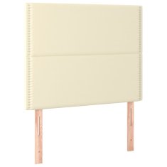 Greatstore Box spring postel s matrací krémová 90x190 cm umělá kůže