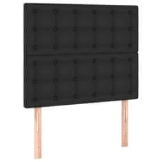 Greatstore Box spring postel s matrací černá 100x200 cm umělá kůže