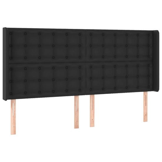 Vidaxl Čelo postele typu ušák černé 203x16x118/128 cm umělá kůže