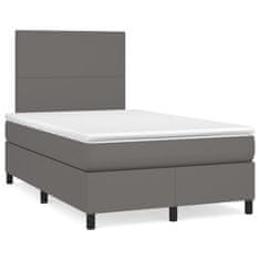 shumee Box spring postel s matrací šedá 120x190 cm umělá kůže