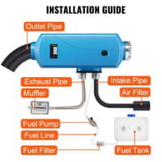 VEVOR Nezávislé topení Car Heater 12V 2KW