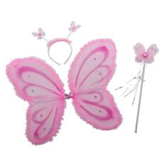 funny fashion Křídla, čelenka a hůlka s motýlky - růžová