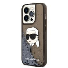 Karl Lagerfeld KLHCP14LLNKHCK hard silikonové pouzdro iPhone 14 PRO 6.1" black Glitter Karl Head
