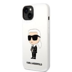 Karl Lagerfeld KLHCP14SSNIKBCH hard silikonové pouzdro iPhone 14 6.1" white Silicone Ikonik