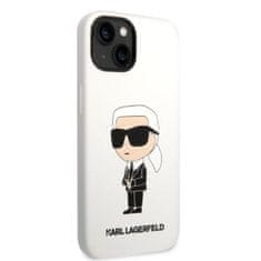 Karl Lagerfeld KLHCP14SSNIKBCH hard silikonové pouzdro iPhone 14 6.1" white Silicone Ikonik