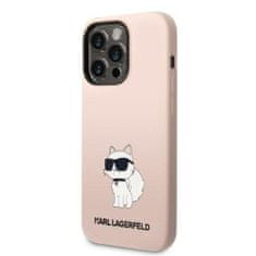 Karl Lagerfeld KLHCP14LSNCHBCP hard silikonové pouzdro iPhone 14 PRO 6.1" pink Silicone Choupette