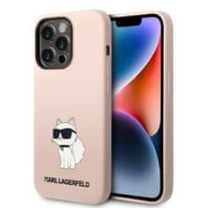 Karl Lagerfeld KLHCP14LSNCHBCP hard silikonové pouzdro iPhone 14 PRO 6.1" pink Silicone Choupette