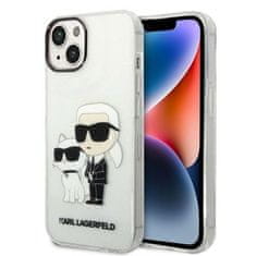 Karl Lagerfeld KLHCP14MHNKCTGT hard silikonové pouzdro iPhone 14 PLUS 6.7" transparent Gliter Karl&Choupette