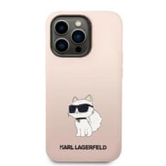 Karl Lagerfeld KLHCP14LSNCHBCP hard silikonové pouzdro iPhone 14 PRO 6.1" pink Silicone Choupette