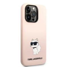 Karl Lagerfeld KLHCP14LSNCHBCP hard silikonové pouzdro iPhone 14 PRO 6.1" pink Silicone Choupette